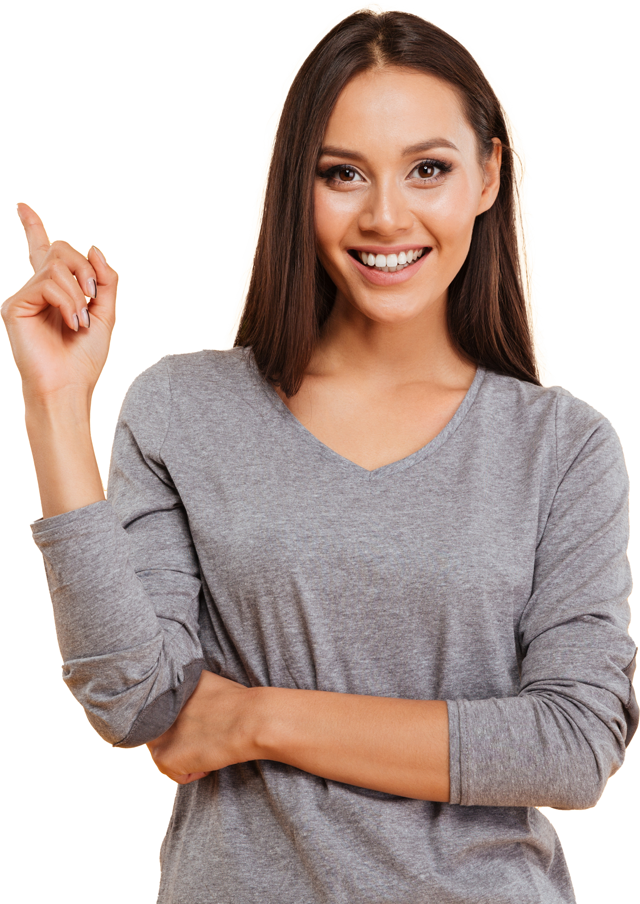 woman pointing